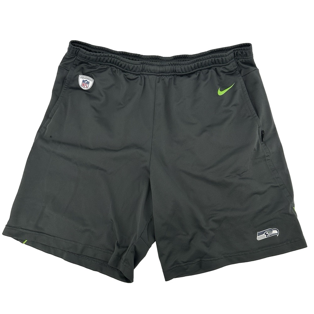 Nike Seattle Seahawks Sideline Performance Shorts Men's NFL Training ,Gray XL